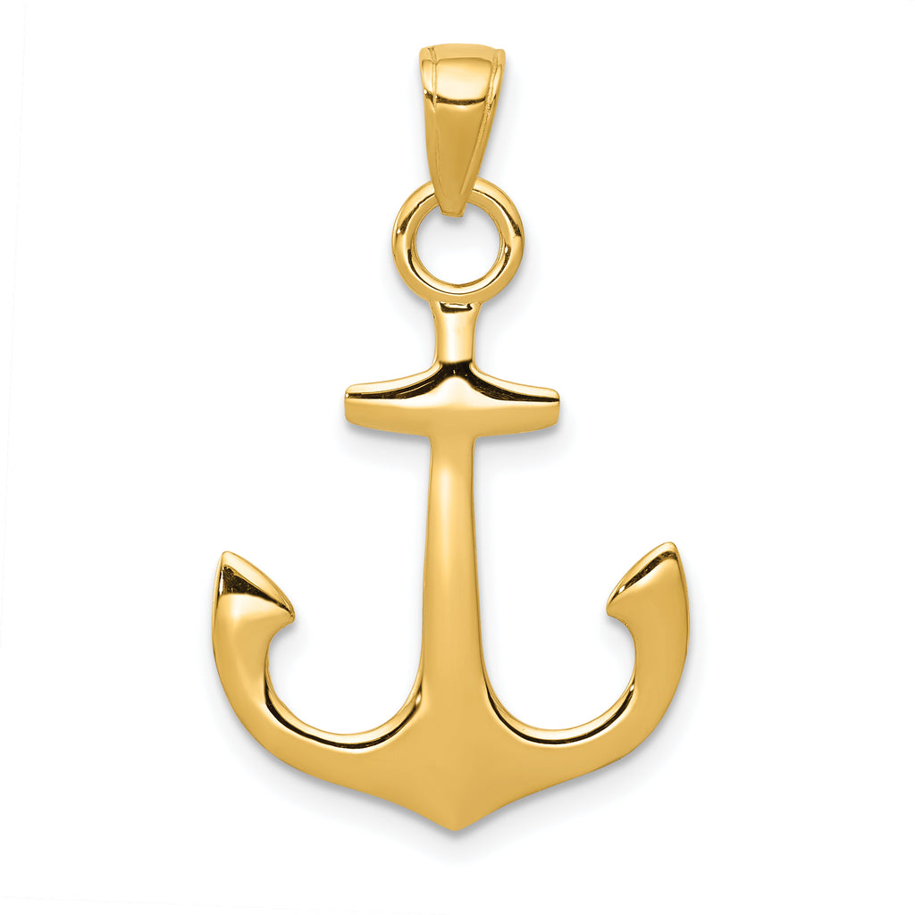 10K None 3-D Anchor Pendant