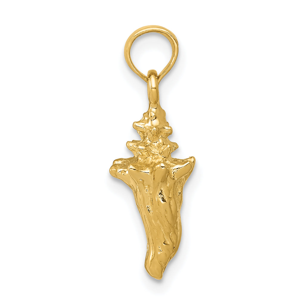 10K None 3-D Conch Shell Charm - view 2