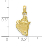 10K None 3-D Conch Shell Charm - view 3