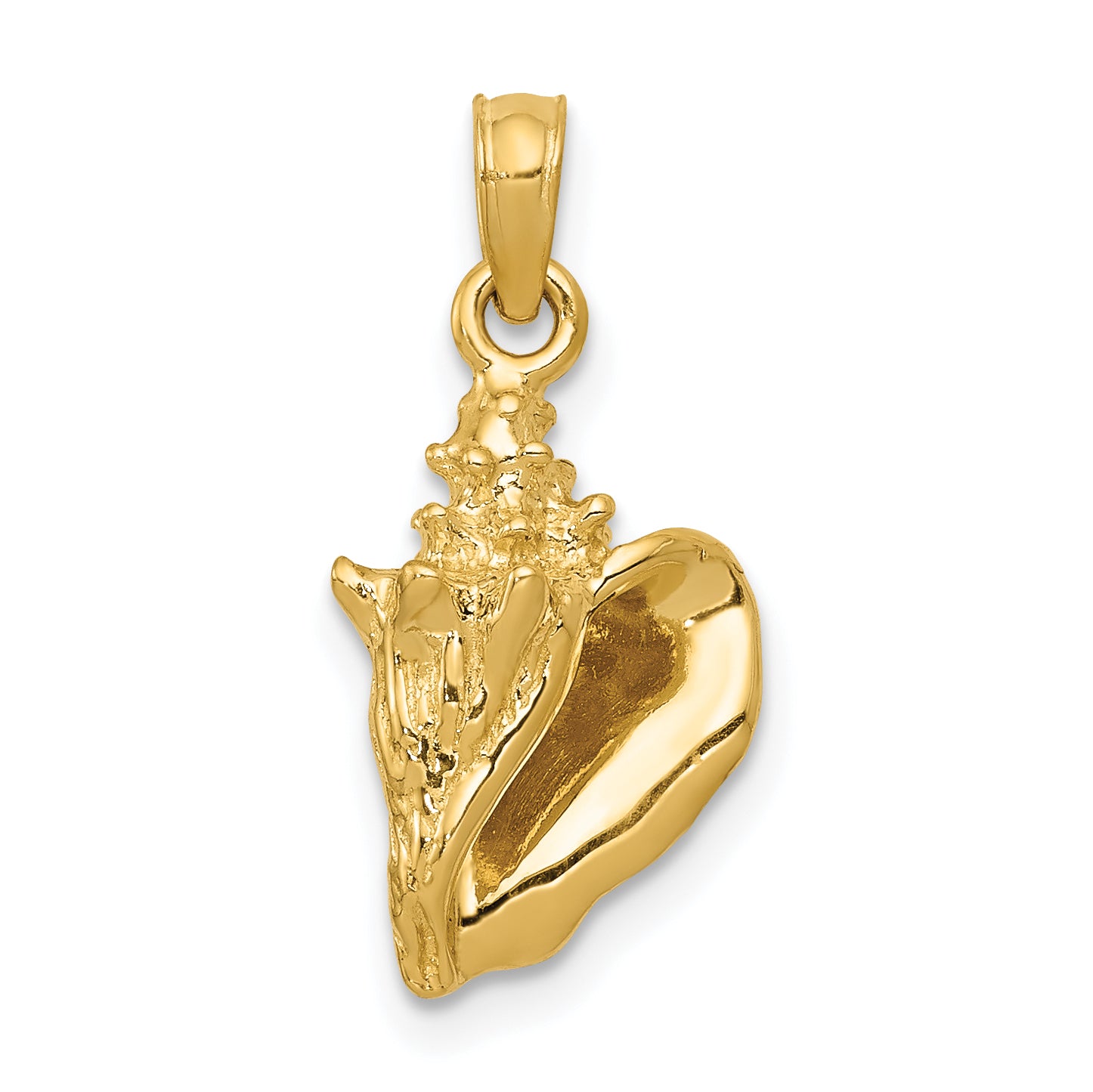 10K None 3-D Conch Shell Charm