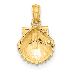 10k Scallop Shell Pendant