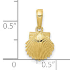 10K None Scallop Shell Pendant - view 4