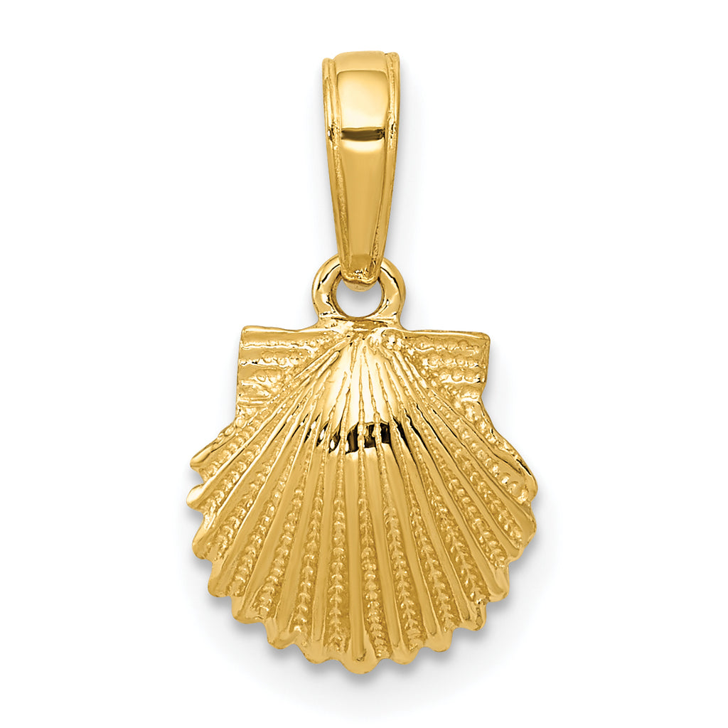 10K None Scallop Shell Pendant