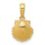 10K None Scallop Shell Pendant