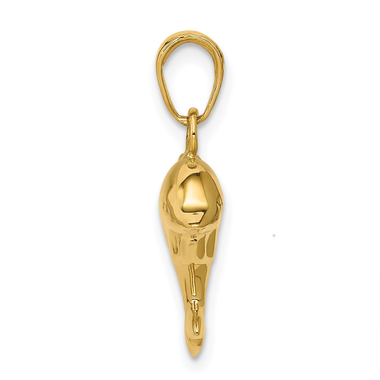10k 3-D Dolphin Pendant