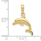 10K None Dolphin Pendant - view 3