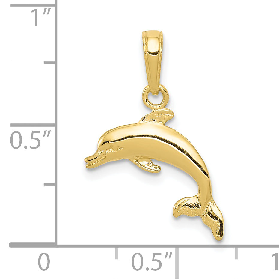 10K None Dolphin Pendant - view 3