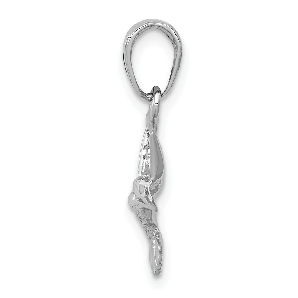 10K White Gold White Gold Hummingbird Charm - view 2