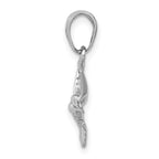 10K White Gold White Gold Hummingbird Charm - view 2