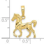 10K None Standing Horse Pendant - view 4