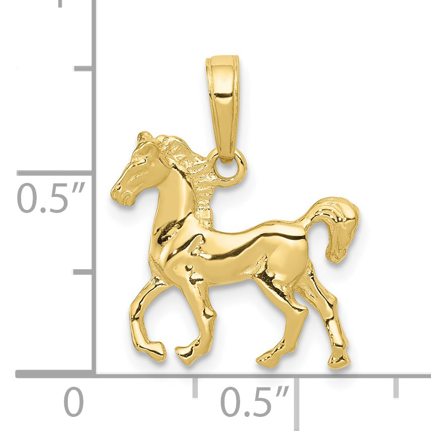 10K None Standing Horse Pendant - view 4