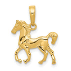 10K None Standing Horse Pendant