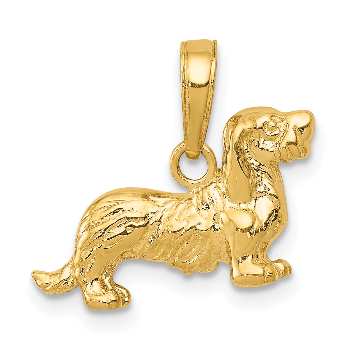 10K Long-Haired Dachshund Dog Pendant Main image