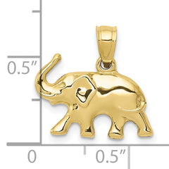 10k 3-D Elephant Pendant