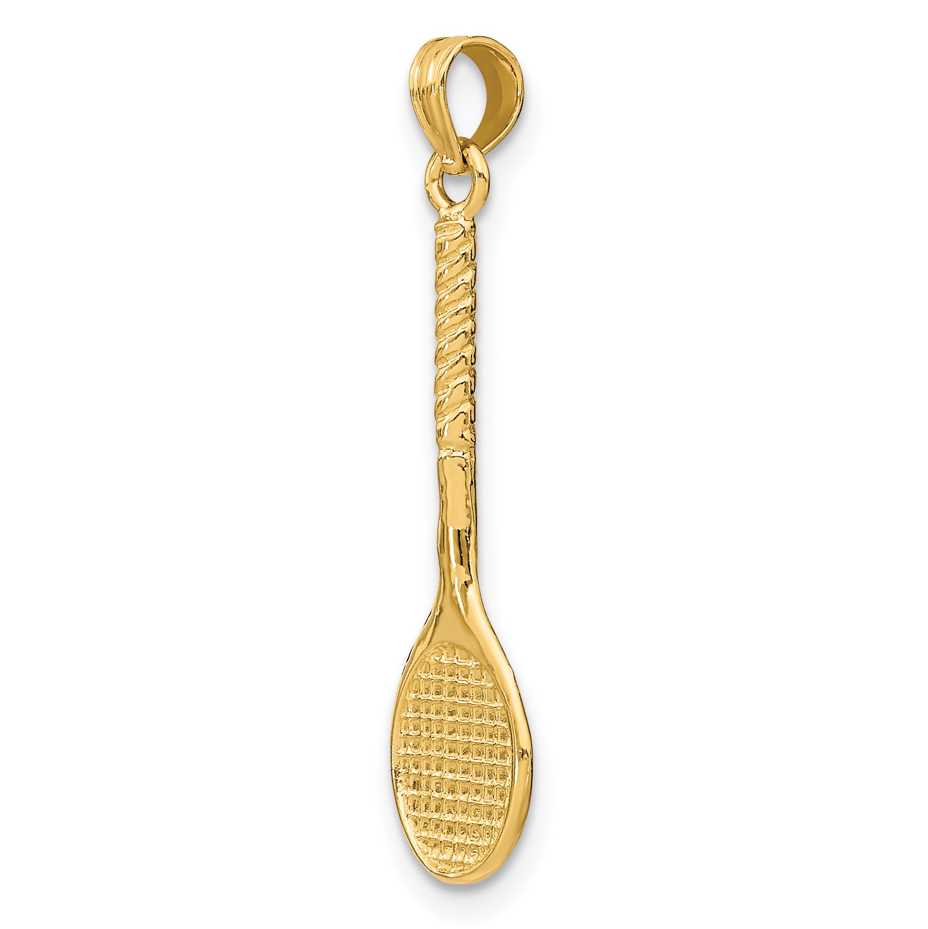 10K 3-D Tennis Racquet Pendant
