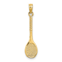 10K 3-D Tennis Racquet Pendant