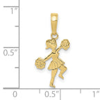 10K Cheerleader with Pom-Poms Pendant
