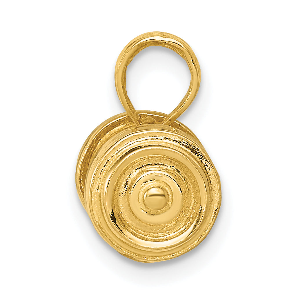 10K 3-D Single Barbell Pendant Secondary image