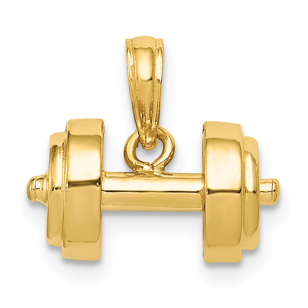 10K 3-D Single Barbell Pendant Main image