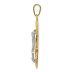 10k Two-tone Diamond-cut Mariner's Cross Pendant