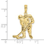 10k Hockey Player with Stick and Puck Charm