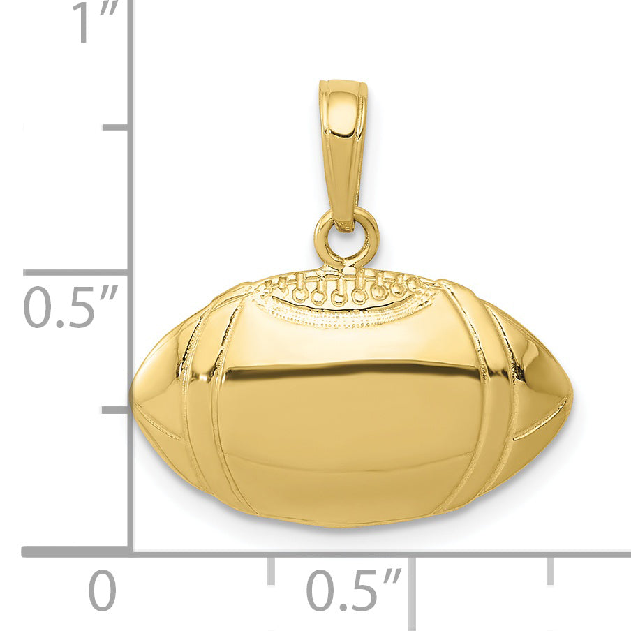 10K Football Profile Pendant