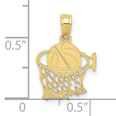 10K Basketball in Net Pendant