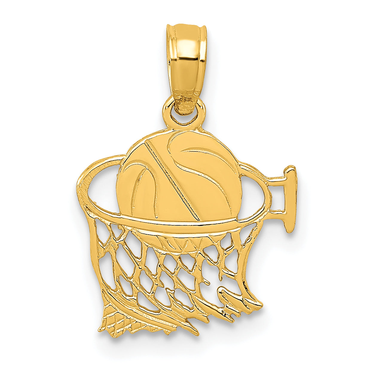 10K Basketball in Net Pendant Main image