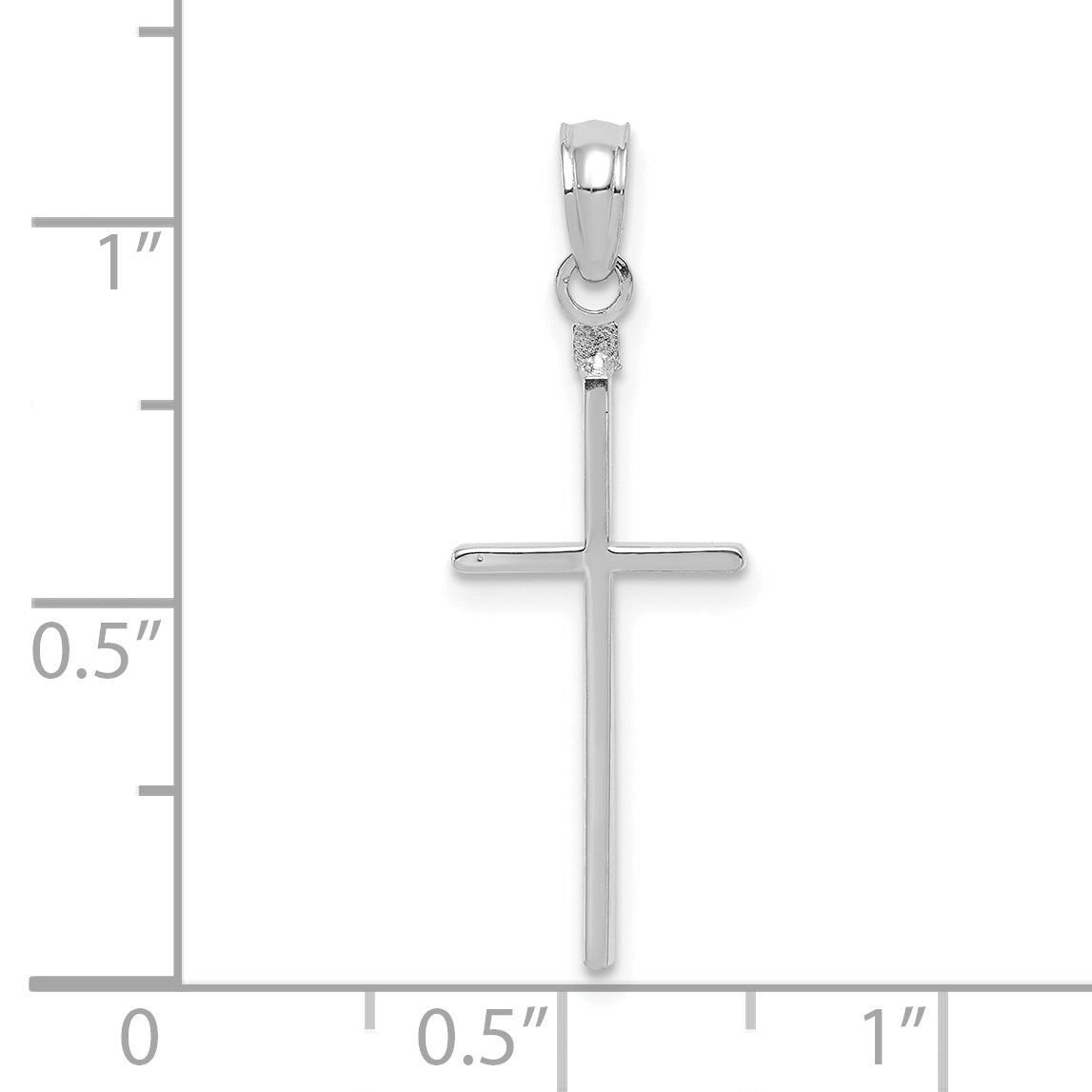 10K White Gold Polished Cross Pendant Secondary image