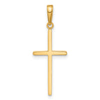 10K Polished Cross Pendant