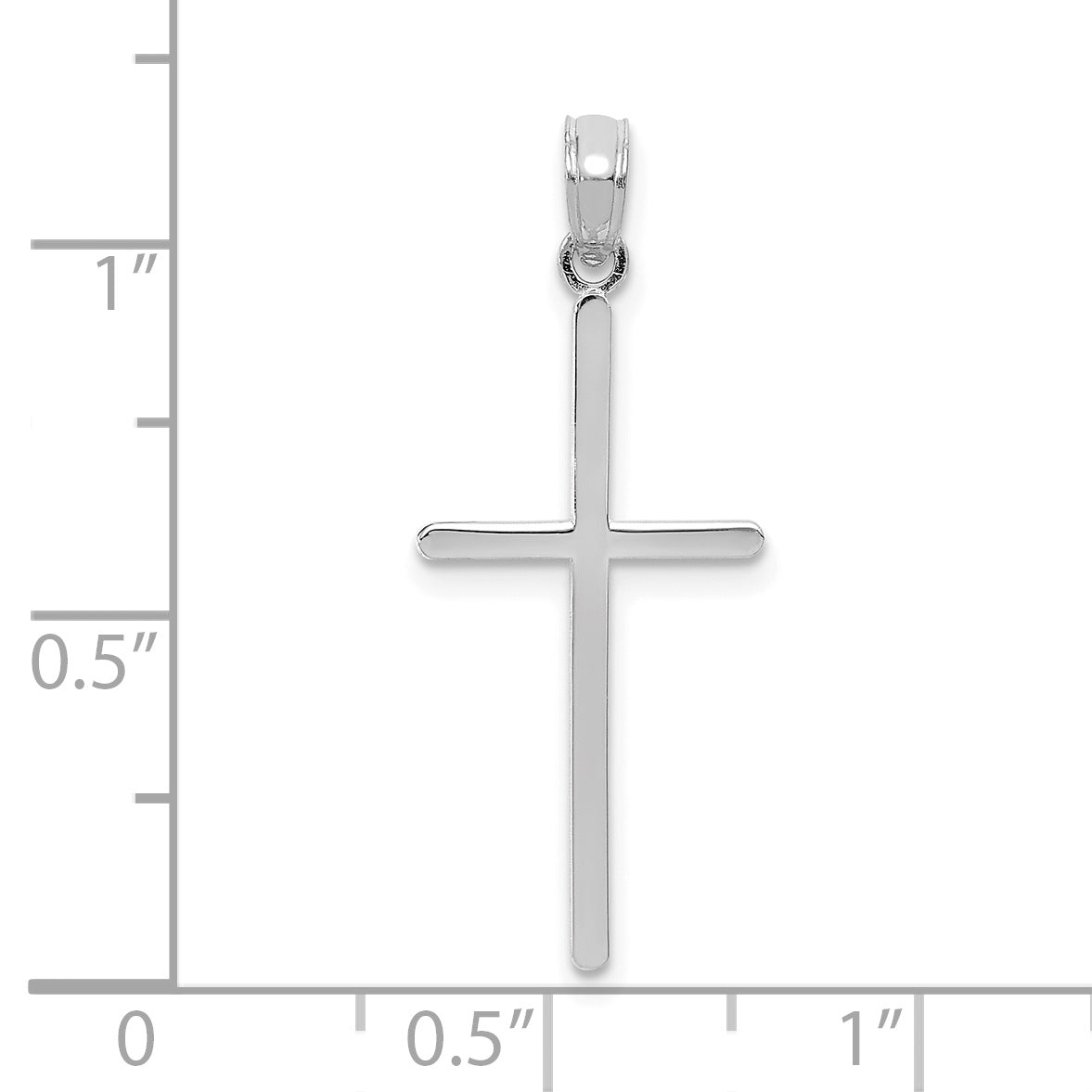 10K White Gold Polished Cross Pendant Secondary image
