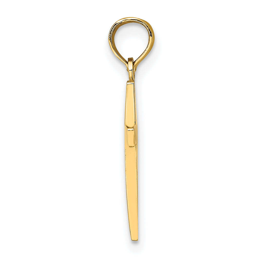 10K None Polished Cross Pendant - view 2
