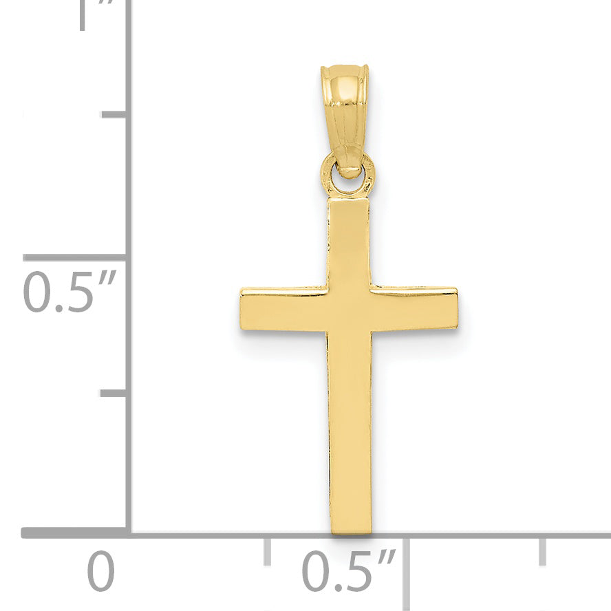 10K None Polished Cross Pendant - view 3