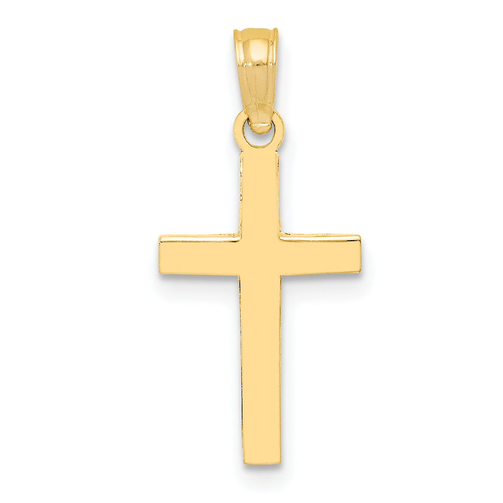 10K None Polished Cross Pendant
