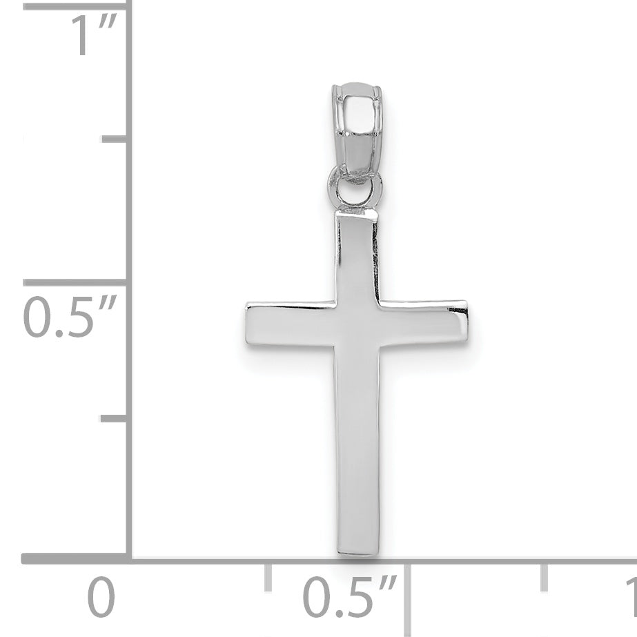 10k White Gold Polished Cross Pendant