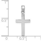 10k White Gold Polished Cross Pendant