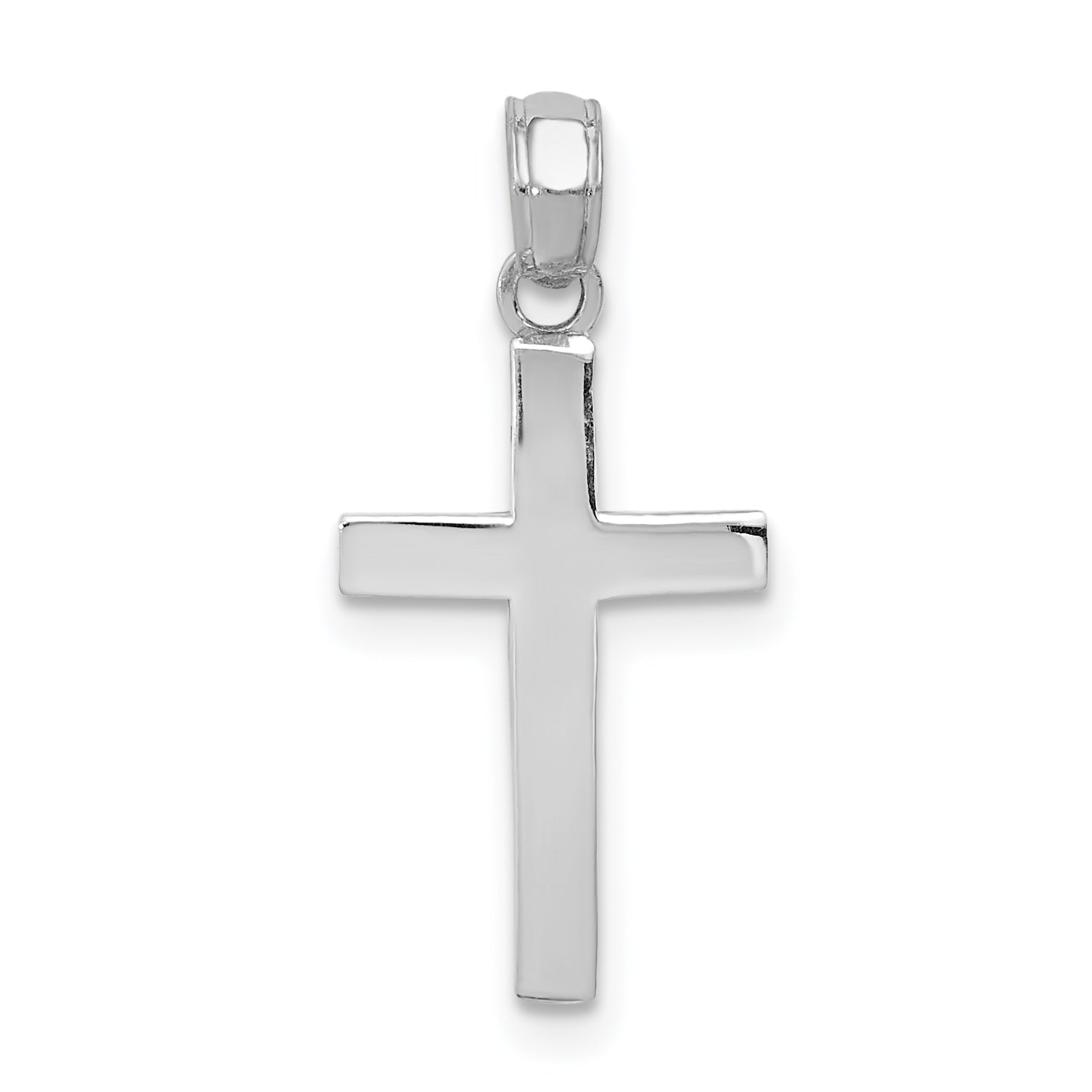 10k White Gold Polished Cross Pendant Main image