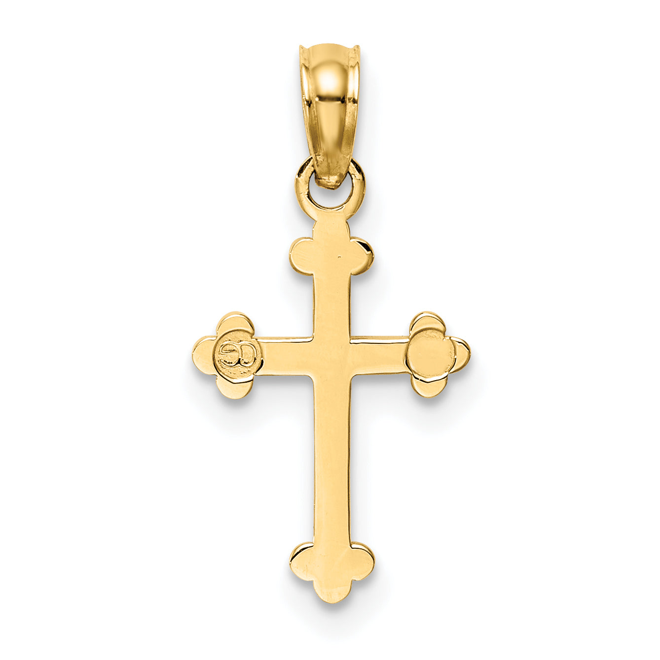 10K Budded Cross Charm