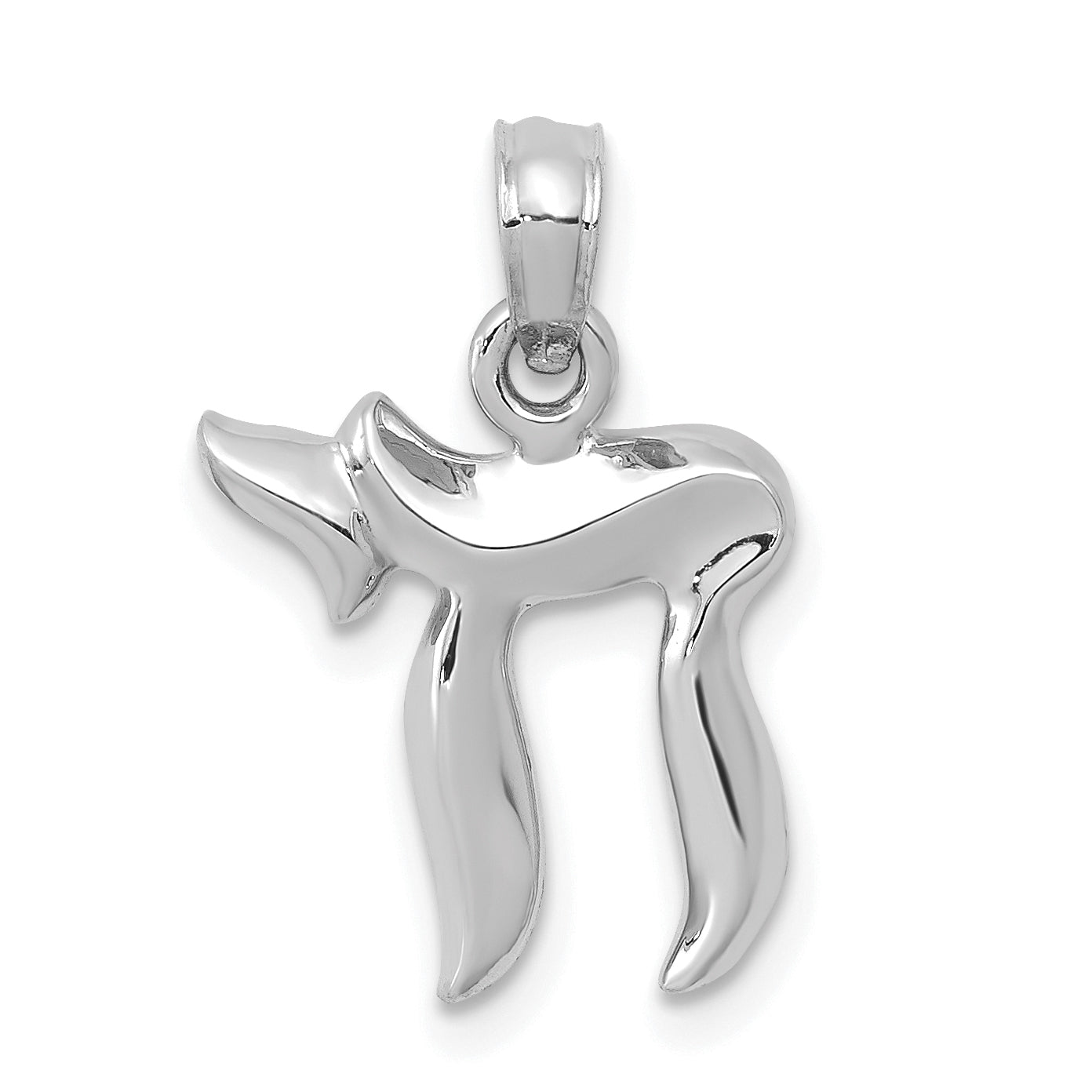 10K White Gold Chai Pendant