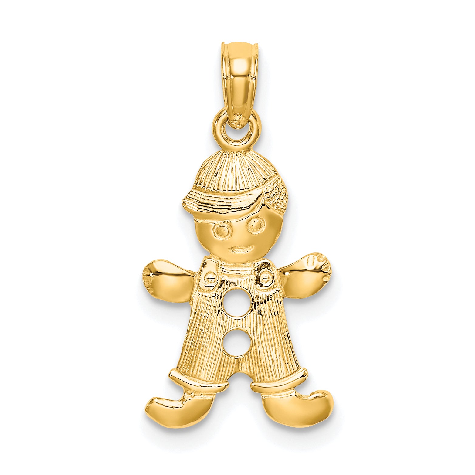 10k Playful Boy w/Cut Out Buttons Charm Main image