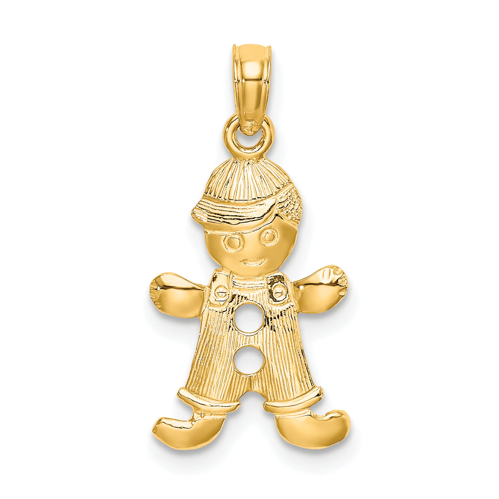 10k Playful Boy w/Cut Out Buttons Charm