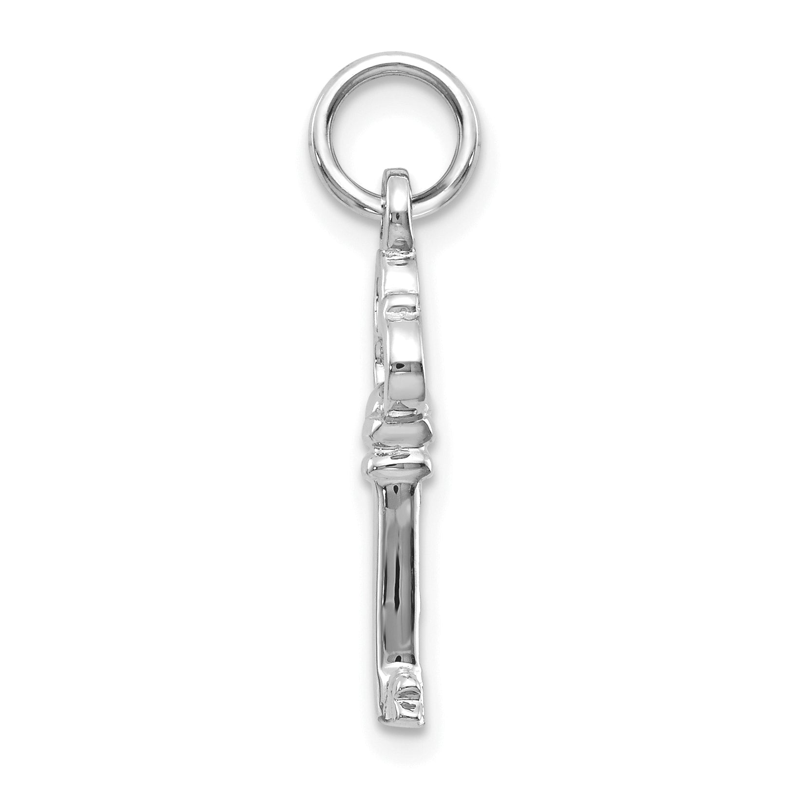 10k White Gold Solid Key Charm Secondary image
