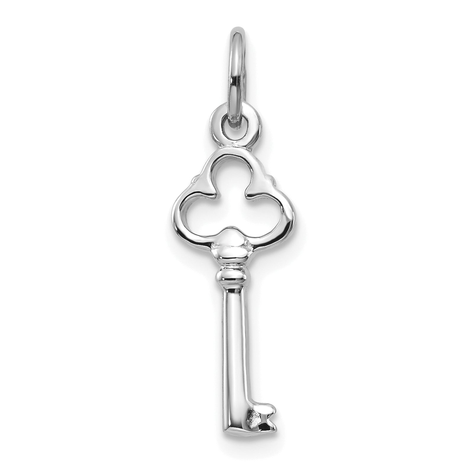 10k White Gold Solid Key Charm Main image