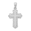 10K White Gold White Gold Lace Trim Cross Pendant