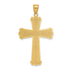 10K Diamond-cut Cross Pendant