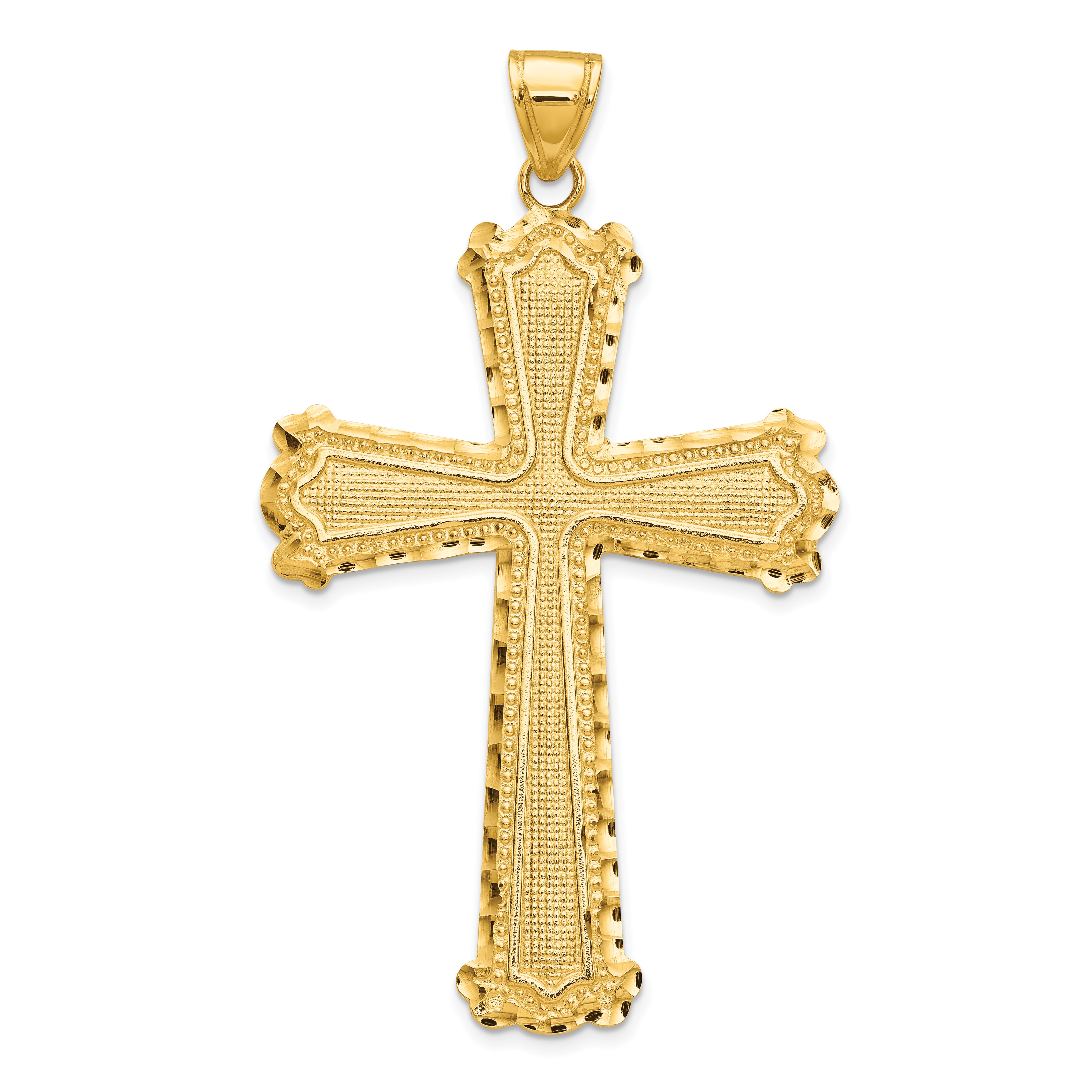 10K Diamond-cut Cross Pendant Main image