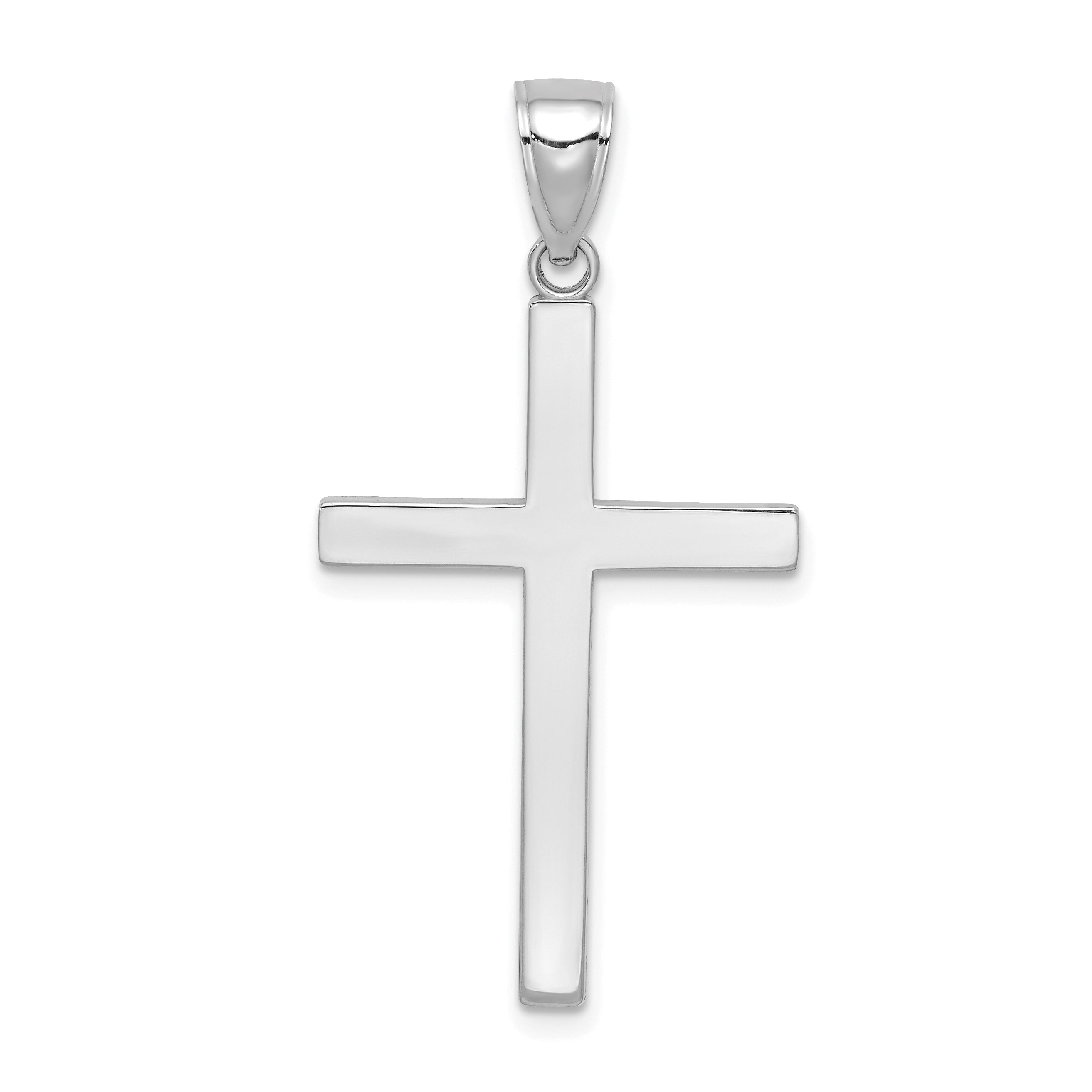 10k White Gold Polished Cross Pendant Main image