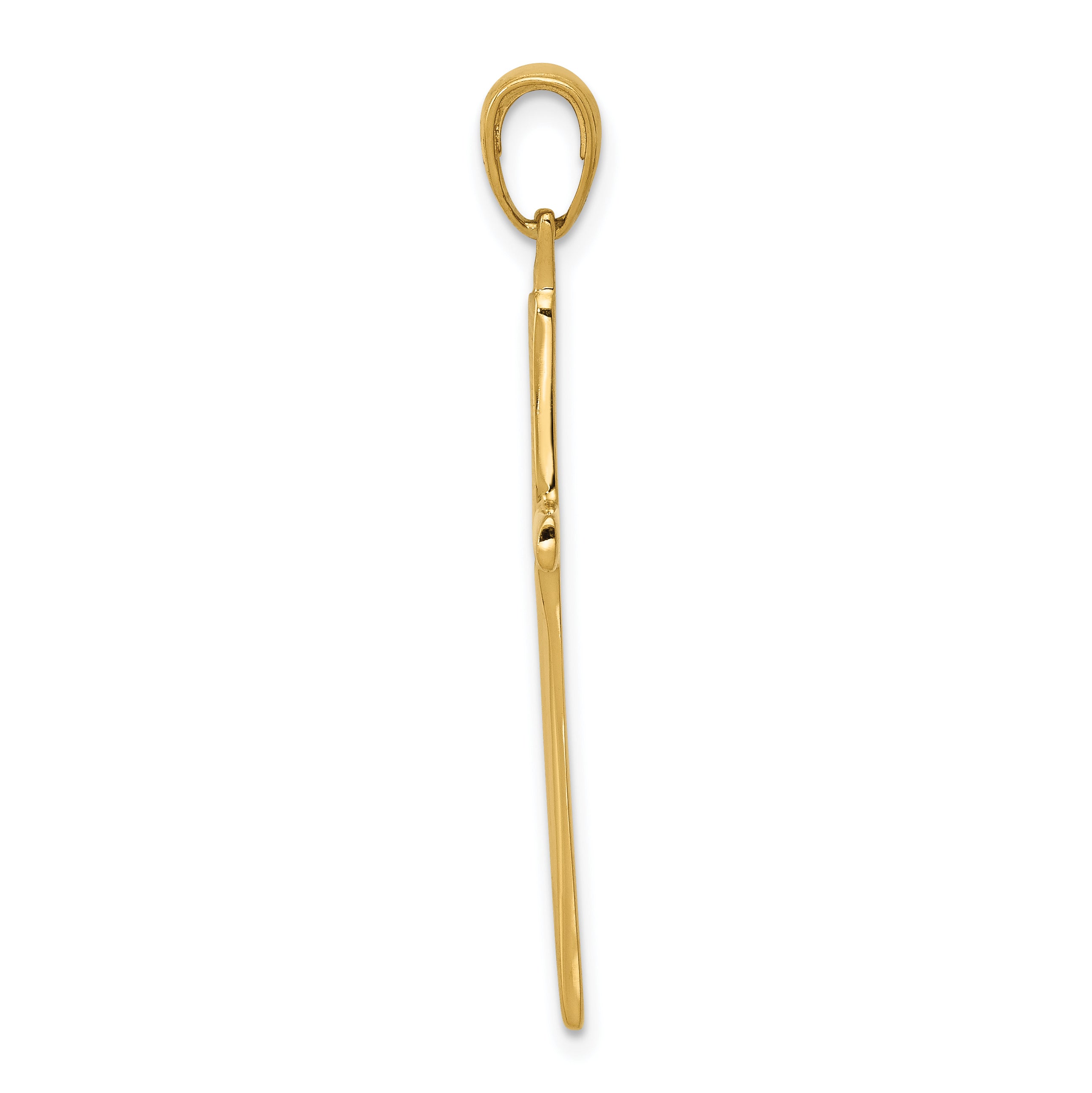10K Polished Finish Accent Stick Cross Pendant Secondary image