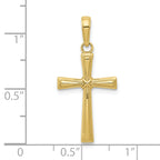 10K Diamond-cut X Cross Pendant