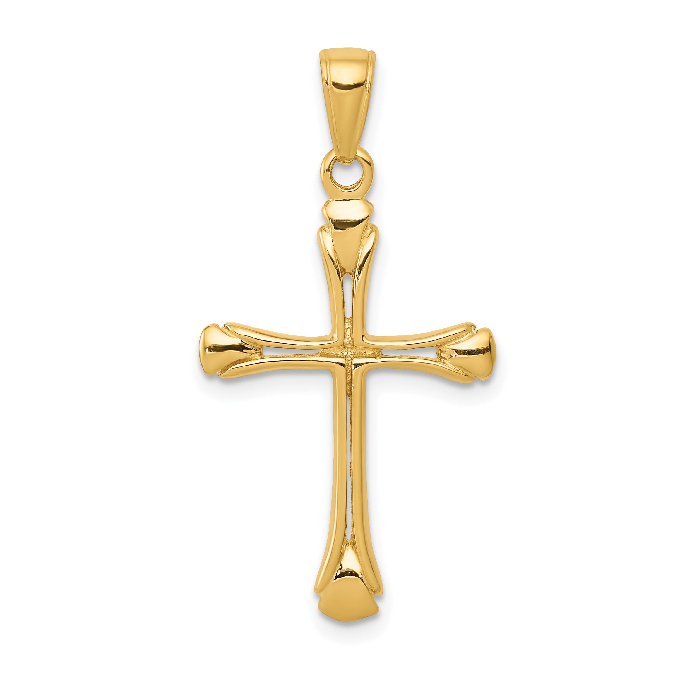 10K Cross with Triangle Tips Pendant Main image